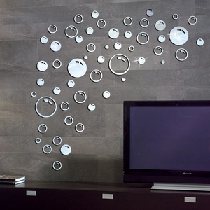 3D Acrylic Mirror Circle Bubble Wall Stickers Modern Minimalist Self-Adhesive Decorative Decals For Home Living Room Decor