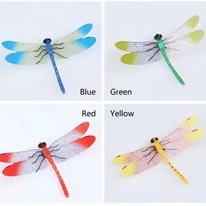 Magnets de frigo libellule 3D réalistes en quatre couleurs pour décor de jardin et mur