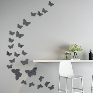 Modern 3D butterfly mirror wall stickers for home living room decor with 25PCS