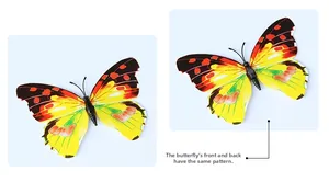 Dettaglio della farfalla decorativa 3D che mostra lo stesso motivo su entrambi i lati