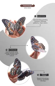 Détail de stickers muraux papillons 3D avec conception d'ailes multicouches