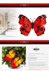 Double-layered 12cm PVC butterfly stake for garden decor and floral arrangement detail