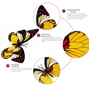 Close-up of 12cm PVC butterfly with magnetic base for outdoor garden decoration