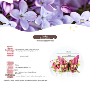 Guide des tailles pour papillons 3D magnétiques en PVC double couche de 15 cm et 11 cm