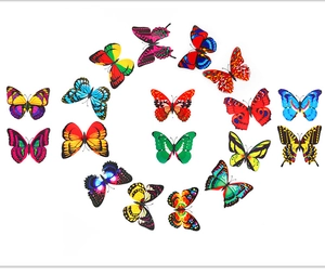 Set of 18 colorful double-layer 12cm PVC simulation butterflies for garden decoration