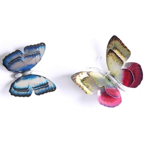 Stickers muraux papillon 3D avec ailes double couche en bleu et dégradé multicolore