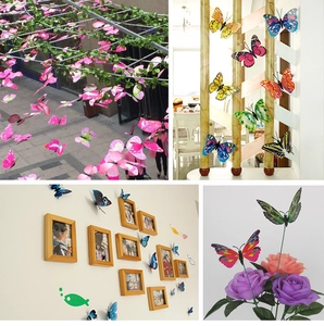 3D butterfly wall stickers showing creative decor for living rooms and stairs