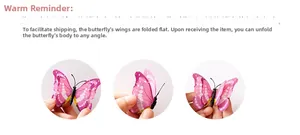 Detail showing how to fold butterfly wings for a 3D effect on magnetic PVC wall stickers