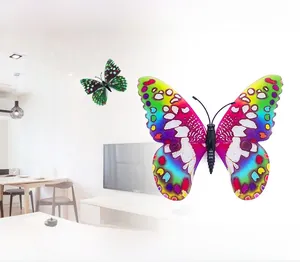 Luminous 3D butterfly wall stickers with colorful gradient patterns for home decoration