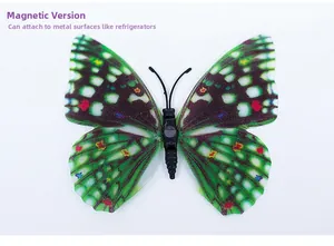 Luminous 8cm magnetic butterfly wall sticker for fridge and iron home decoration