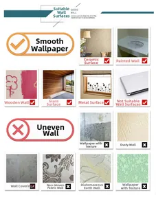 Surface compatibility guide for 3D acrylic mirror stickers on various wall materials