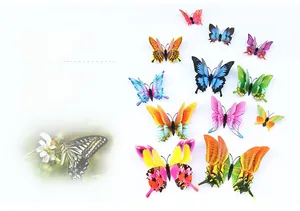 Detailed macro view of colorful 3D double-layer swallowtail butterfly wall stickers