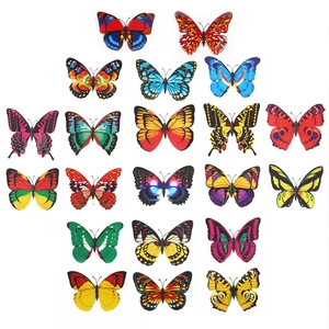 Set of 20 vibrant PVC double-layer 3D artificial butterflies for garden and floral decor