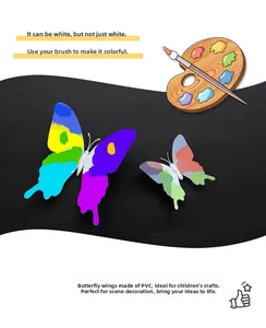 Detail view of DIY hand-painted PVC butterfly wings for children's art and wall decoration