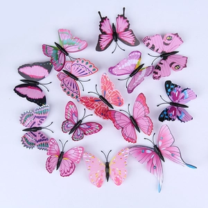 Set di 12 adesivi da parete a farfalla 3D colorati per la decorazione di casa e giardino