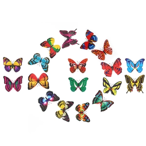 Set of 18 colorful 12cm double-layered PVC 3D artificial butterflies for garden decor