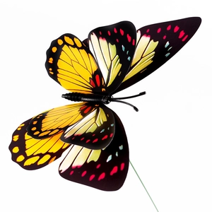12cm double-layered PVC 3D butterfly garden stakes for outdoor landscape floral decoration