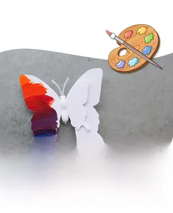 Detailed macro view of a 3D double-layer PVC butterfly for DIY painting and wall decoration