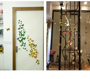 3D colorful butterfly wall stickers shown as creative door and shop window decorations