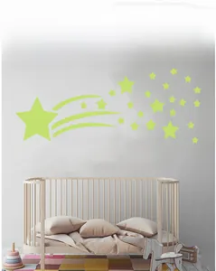 Luminous glow in the dark star and comet wall stickers for kids nursery bedroom decor