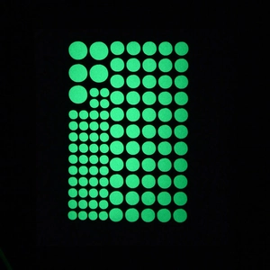 Luminous glow in the dark dot stickers in various sizes for wall and ceiling decoration