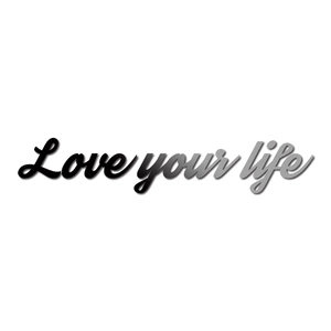 Love your life acrylic mirror wall sticker with minimalist 3D cursive lettering decor