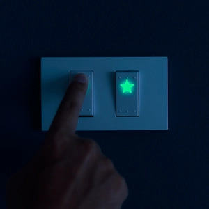 Luminous star wall stickers and fluorescent green glow in the dark switch decals for home decor