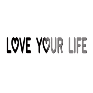 Love Your Life acrylic mirror wall stickers with heart design for home wall decoration