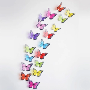 Set di 18 adesivi murali a farfalla 3D colorati per decorazioni creative in camera