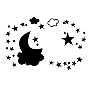 Juego de pegatinas de pared espejo acrílico luna estrellas y nubes decoración hogar
