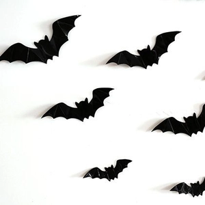 Pegatinas de pared de murciélago 3D negras para decoración Halloween en PVC de calidad