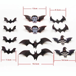 Set di 12 adesivi da muro pipistrello 3D in varie dimensioni per decorazioni Halloween
