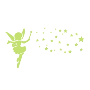 Adesivo murale luminoso con silhouette di fata e stelle per la cameretta dei bimbi