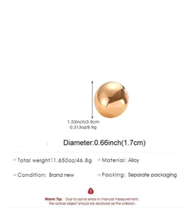 Detailed size specifications for a polished golden geometric cube alloy ring accessory