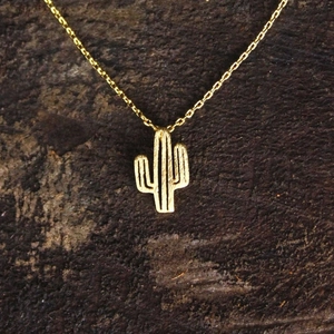 Minimalistische Legierung Kaktus Anhänger Halskette Zierliche Metall Schlüsselbein Kette Schmuck Geburtstagsgeschenk Damen Mode