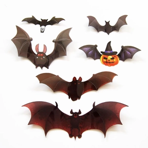 Halloween 3D Bat Pumpkin Wall Stickers PVC Waterproof Stereoscopic DIY Bat Decals For Festive Home Party Wall Decoration