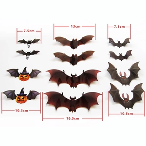 3D Halloween bat wall decals in various styles and sizes for spooky party decoration