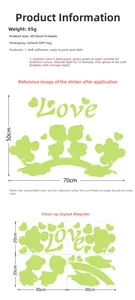 Stickers muraux lumineux avec lettres Love et silhouettes de couples aux icônes de cœur