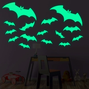 Luminous bat wall stickers glowing in the dark for Halloween home bedroom decoration