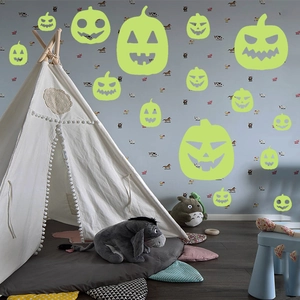 Luminous Halloween pumpkin wall stickers glow in the dark for kids room party decor