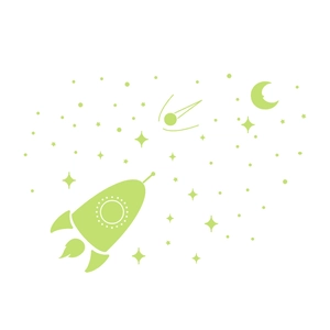 Stickers muraux espace phosphorescents avec fusée, lune et étoiles pour chambre enfant