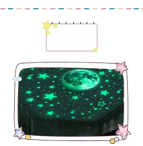 Glow in the dark moon and stars wall stickers for ceiling decoration in a dark room