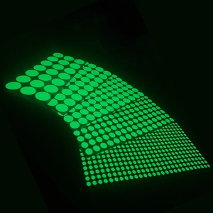 Luminous green dot wall stickers set for DIY kids room decor in dark starry night style