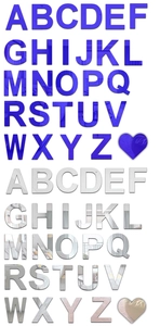3D Acryl Spiegel Alphabet Wandaufkleber in Blau und Silber für kreative DIY Wanddekoration