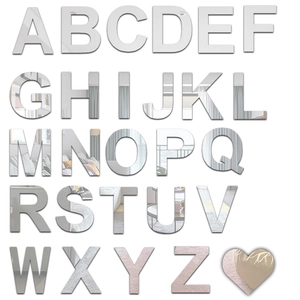 3D Spiegel Alphabet Wandtattoo Acryl Selbstklebend Englisch Buchstaben DIY Deko Wandsticker Für Wohnzimmer Schlafzimmer Kinderzimmer