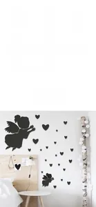 Detailed size chart for heart and star shaped 3D mirror wall stickers for home decor