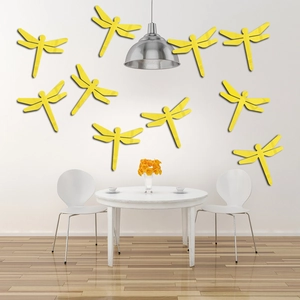 Pegatina de Pared de Libélula de Espejo de Acrílico 3D Autoadhesiva Reflectante Extraíble Libélula Para Sala de Estar Hogar