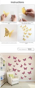 Tutoriel étape par étape pour appliquer des stickers muraux papillon 3D dans le salon