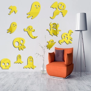 Ghost and monster acrylic mirror wall stickers for Halloween home party decoration