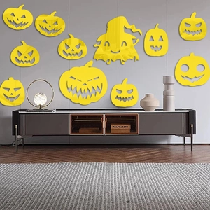 Halloween pumpkin acrylic mirror wall stickers set for living room festival decoration